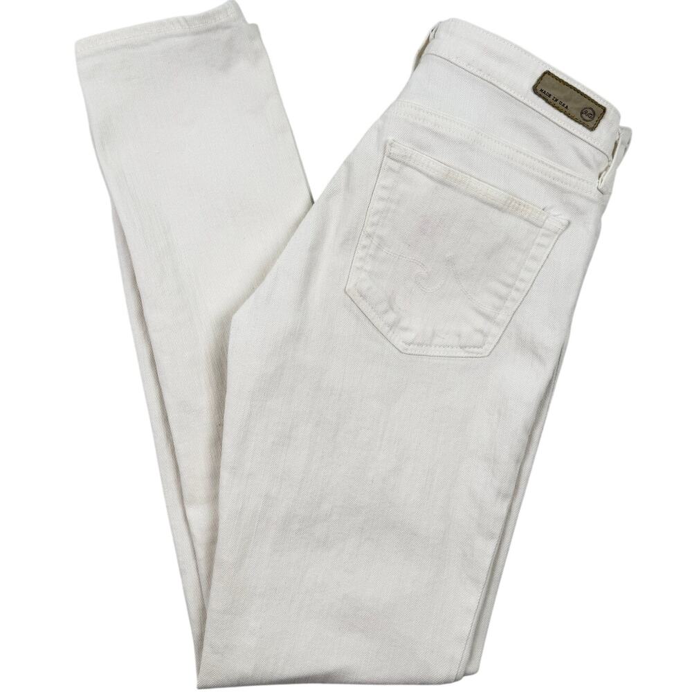 AG The Prima Mid Rise Cigarette Jeans White Made in USA Size 26 Minimalist